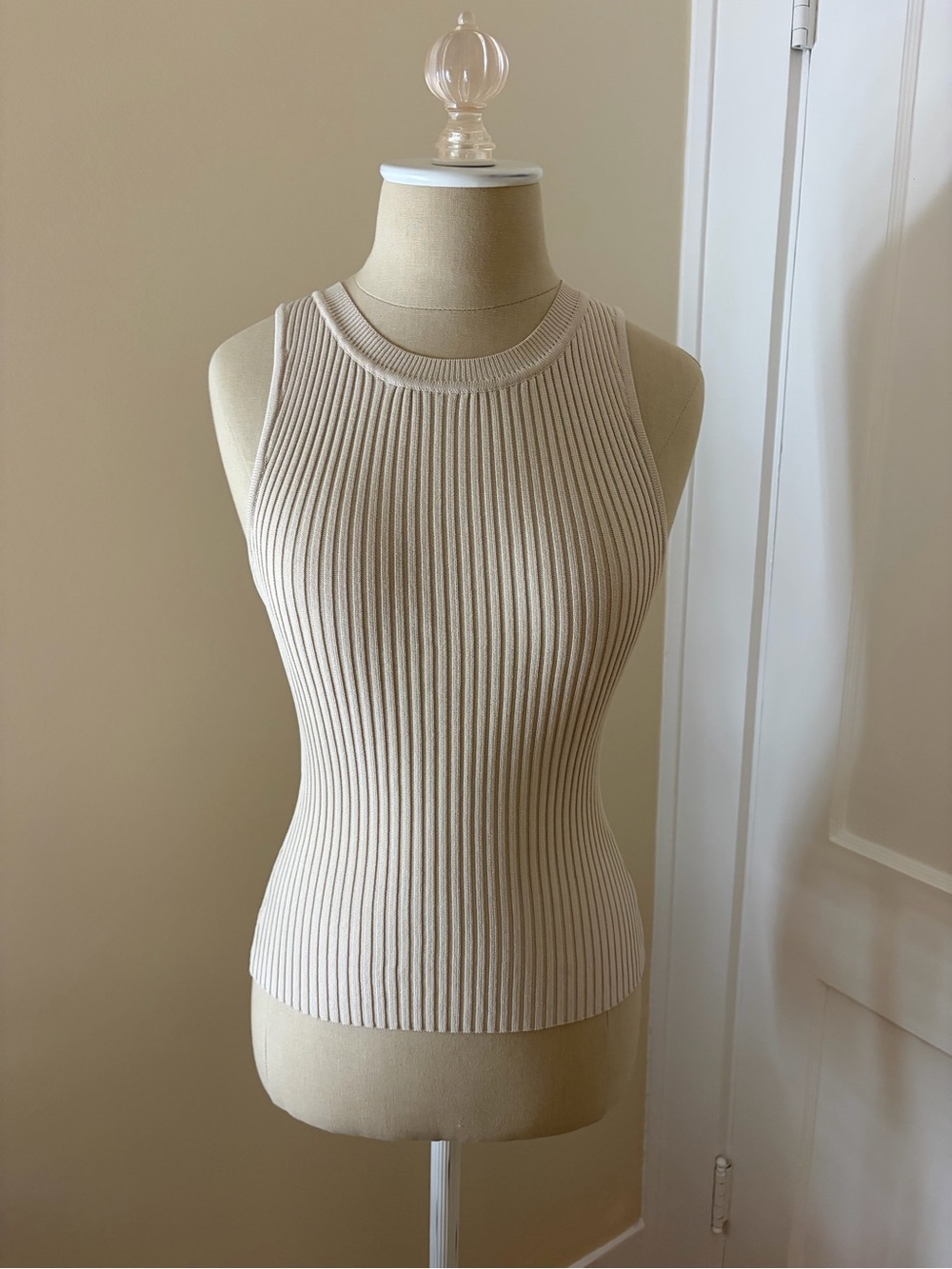 DISSH Cream Ribbed Tank Top